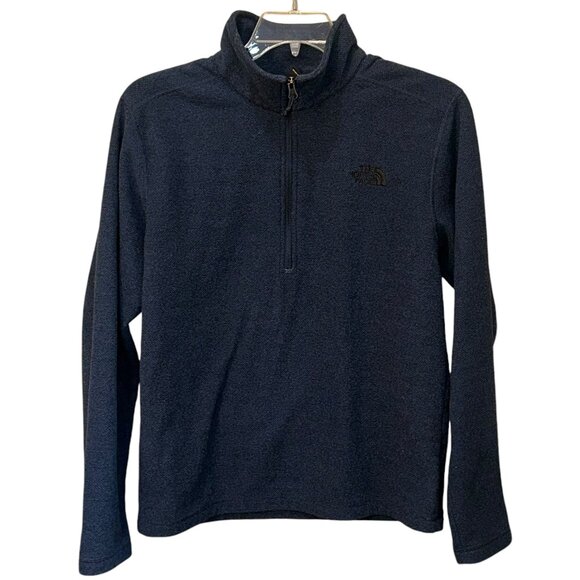 The North Face Blue 1/4 Zip Pullover Sweater Medium Winter Warm Textured Comfort - Picture 1 of 6